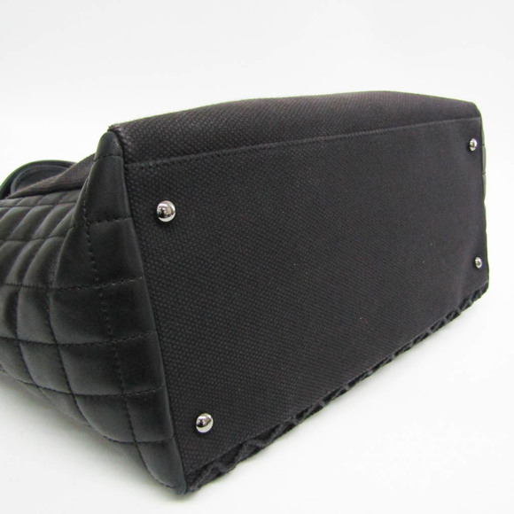 CHANEL Leather & Canvas Tote Bag Black - Picture 5 of 15